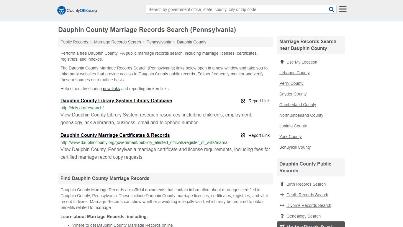 Marriage Records Search - Dauphin County, PA (Marriage ...